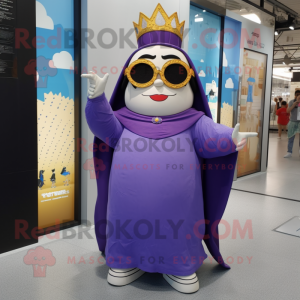 nan Queen mascot costume character dressed with a Wrap Dress and Sunglasses