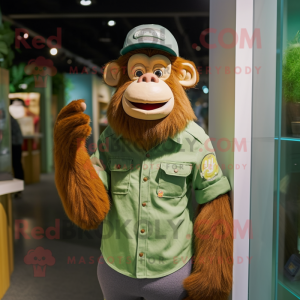 Groene orang-oetan mascotte...