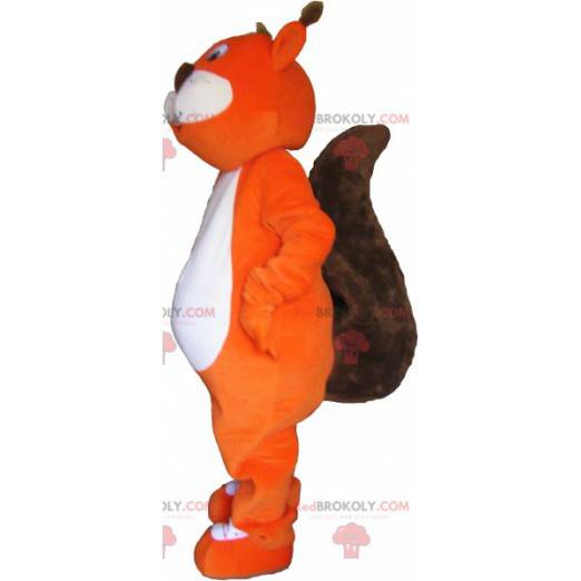 Mascota ardilla gigante naranja y marrón - Redbrokoly.com