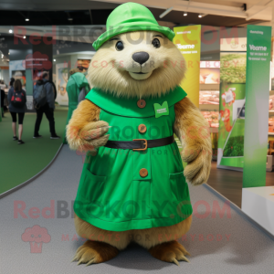 Grøn murmeldyr maskot...