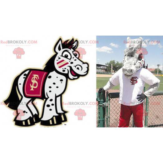Cavalo gigante cinza mascote burro - Redbrokoly.com