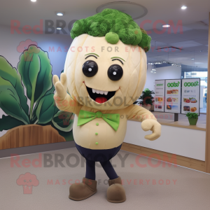 Tan Broccoli maskot kostume...