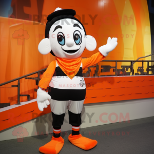 Orange Mime maskot kostume...