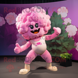 Pink Cauliflower mascot costume character dressed with a Bikini and Ties