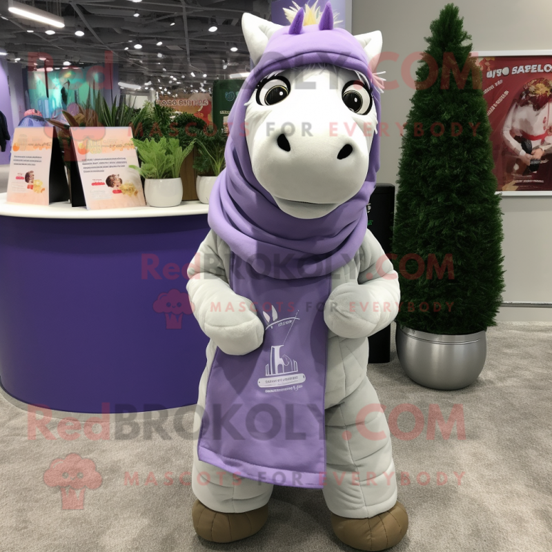 Lavender Horse mascot costume character dressed with a Parka and Scarf clips Lavender Horse mascot costume character dressed with a Parka and Scarf clips