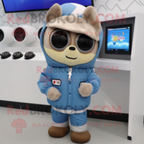 nan Computer mascot costume character dressed with a Bomber Jacket and Brooches