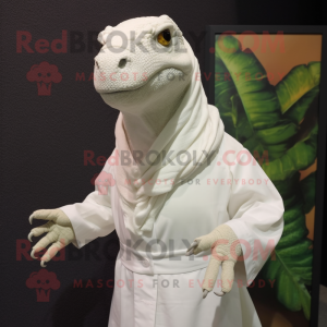 Hvit Iguanodon maskot drakt...