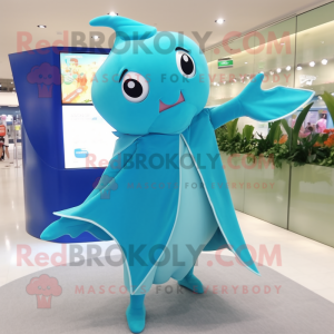 Cyan Stingray maskot...