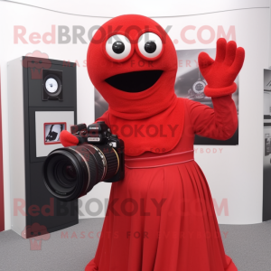 Red Camera mascotte kostuum...