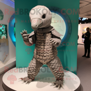 nan Pangolin mascot costume character dressed with a Jumpsuit and Bracelet watches
