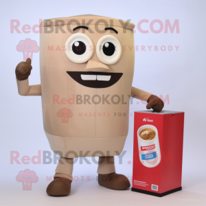 Beige Soda Can mascot costume character dressed with a Romper and Wallets