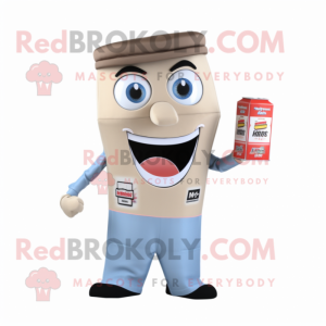 Beige Soda Can mascot costume character dressed with a Romper and Wallets