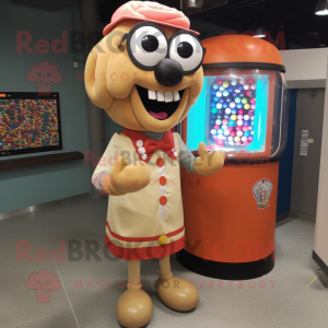 Tan Gumball Machine maskot...