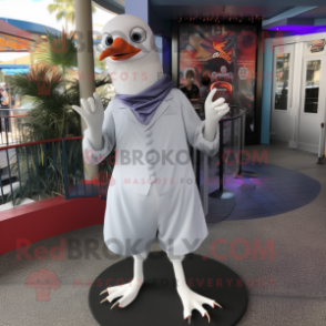 Silver Gull mascot costume character dressed with a Dress Pants and Keychains