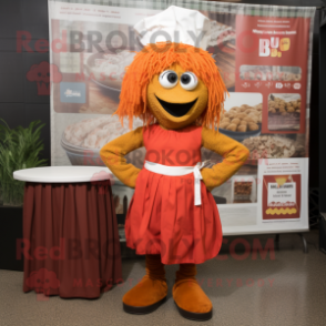 Rust Jambalaya mascot costume character dressed with a Culottes and Earrings