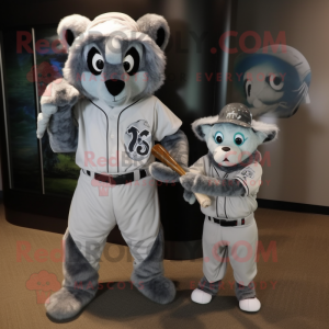 Sølv Lemur maskot kostume...