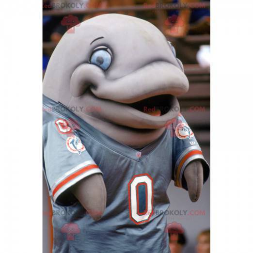 Giant gray dolphin mascot - Redbrokoly.com