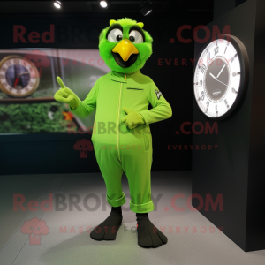 Lime Green Crow maskot...