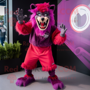 Magenta varulv maskot...