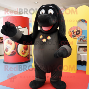 Black Hot Dog mascotte...