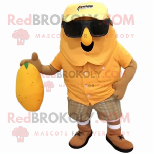 Beige Mango maskot kostume...