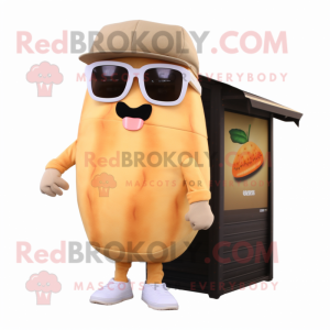 Beige Mango maskot kostume...