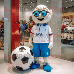 nan Soccer Ball mascot costume character dressed with a Polo Shirt and Bracelet watches