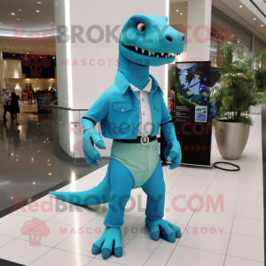 Cyan Allosaurus maskot...