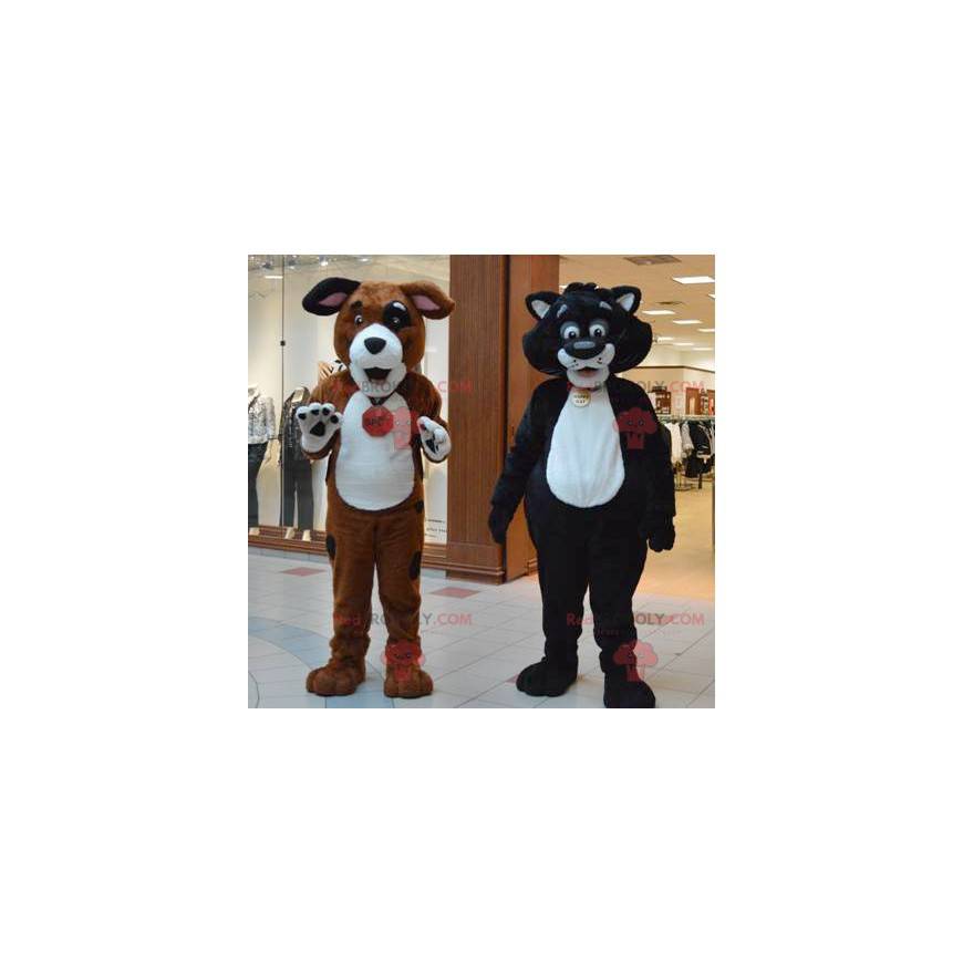 2 mascots a giant cat and dog - Redbrokoly.com