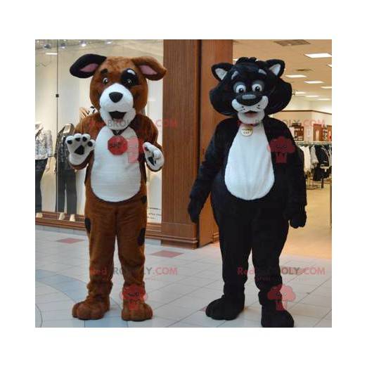 2 mascots a giant cat and dog - Redbrokoly.com