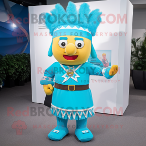 Cyan Chief maskot kostume...