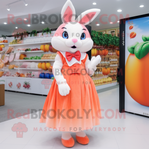 Peach Rabbit maskot kostym...