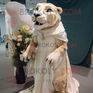 Tan Smilodon maskot kostym...