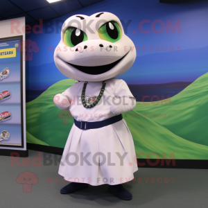 Hvit Anaconda maskot drakt...