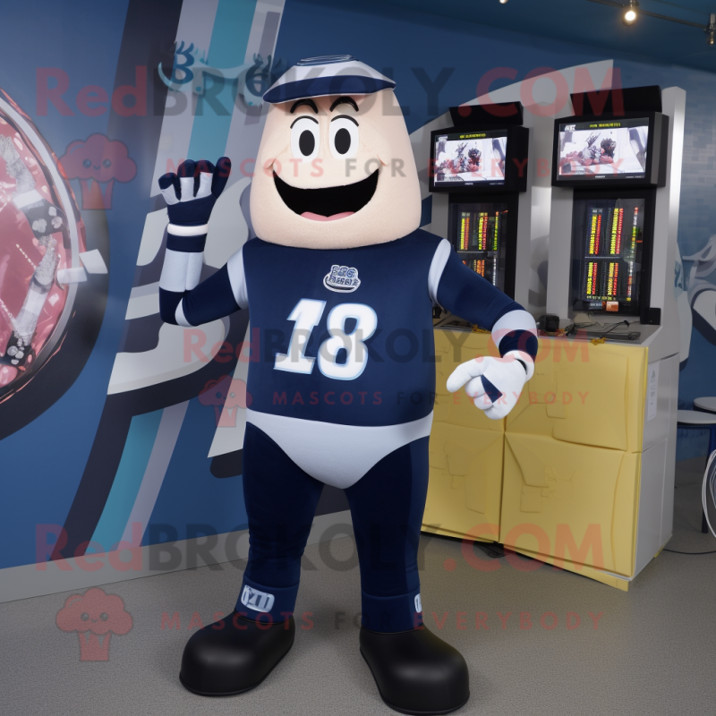 Navy Bbq Ribs mascot costume character dressed with a Leggings and Digital watches Navy Bbq Ribs mascot costume character dressed with a Leggings and Digital watches