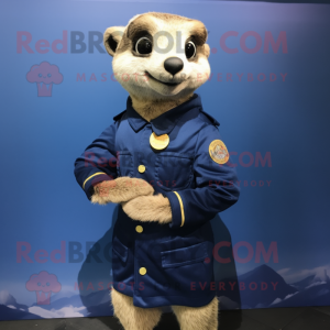 Navy Meerkat maskot kostume...