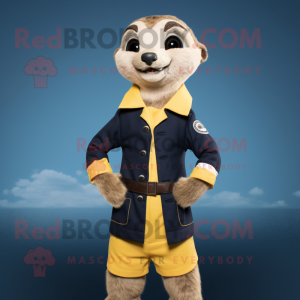 Navy Meerkat maskot kostume...