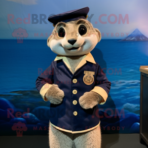 Navy Meerkat maskot kostume...