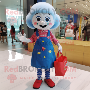 nan Candy mascot costume character dressed with a Jeans and Tote bags