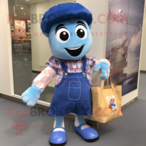 nan Candy mascot costume character dressed with a Jeans and Tote bags