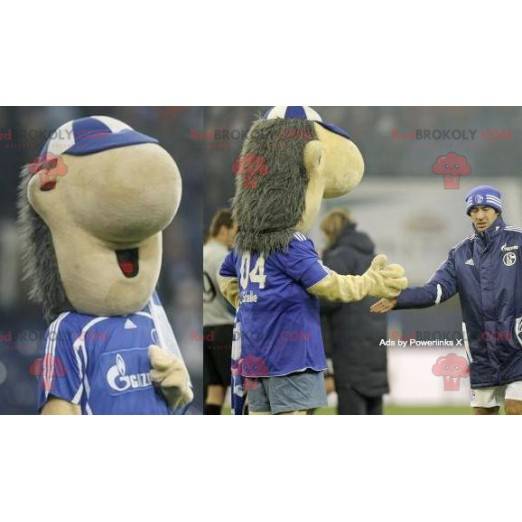 Velký maskot šedého a béžového ježka - Redbrokoly.com