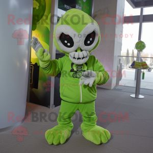 Lime Green Skull mascotte...