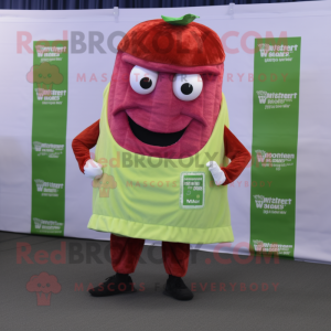 Red Corned Beef And Cabbage mascot costume character dressed with a V-Neck Tee and Foot pads
