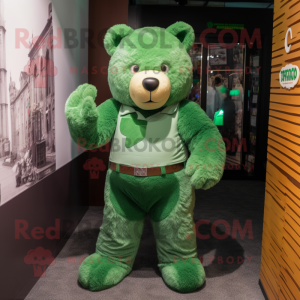 Grön björn maskot kostym...
