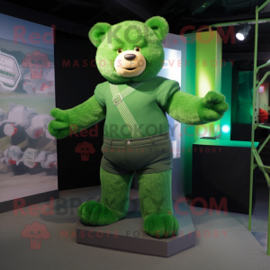 Green Bear maskot kostume...