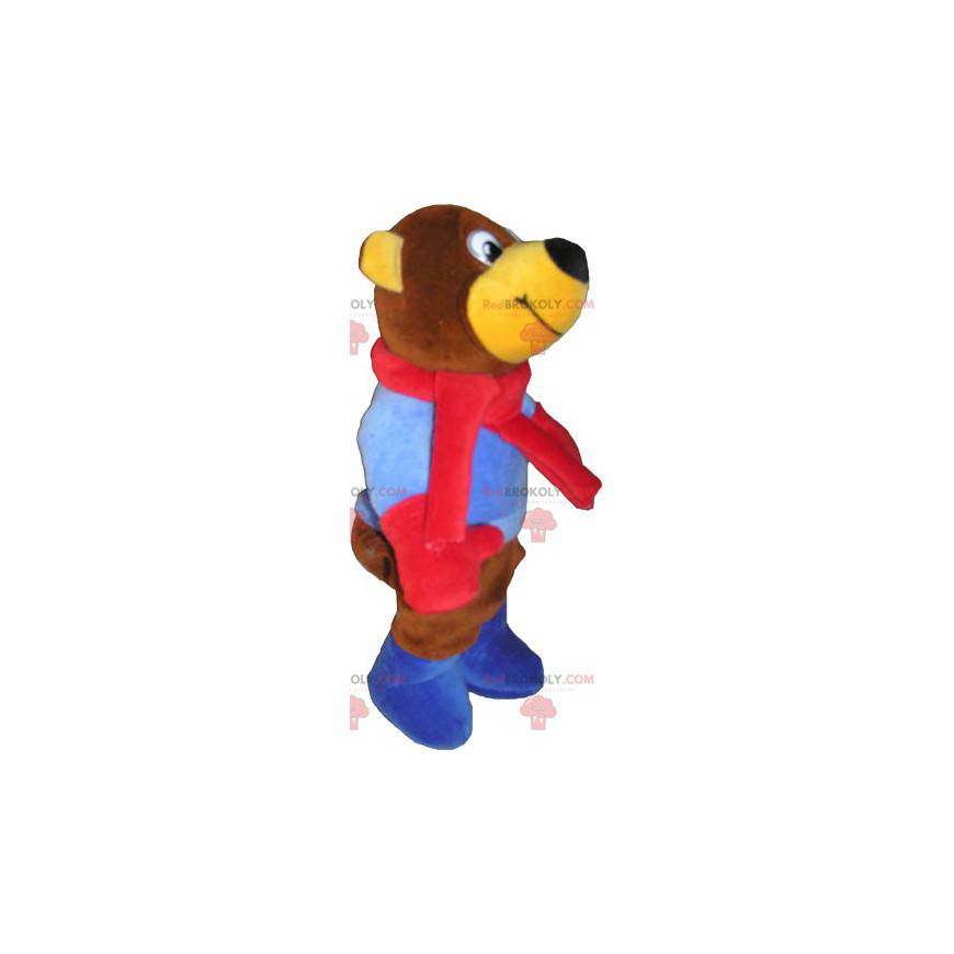 Mascote urso de pelúcia marrom. urso Teddy - Redbrokoly.com