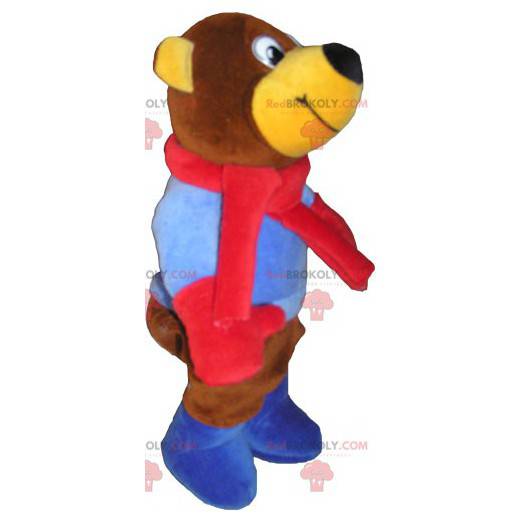 Mascotte dell'orsacchiotto marrone. orsacchiotto di peluche -