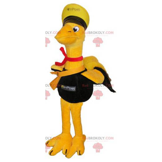 Riesiges gelbes Vogelmaskottchen als Seemann verkleidet -