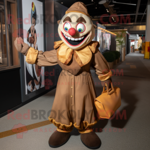 Brun Evil Clown maskot...