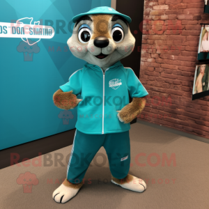 Teal Meerkat mascotte...